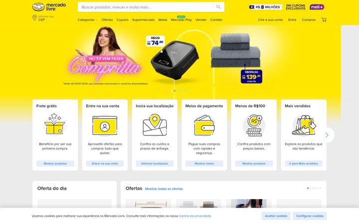 Snimka zaslona za mercadolivre.com.br