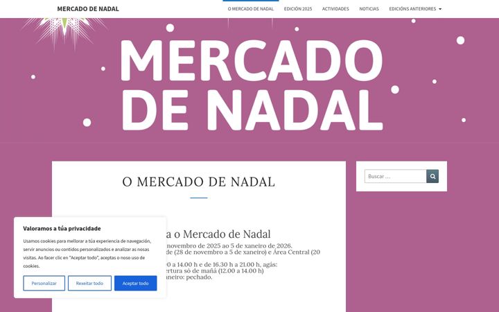 Screenshot of mercadonadal.com