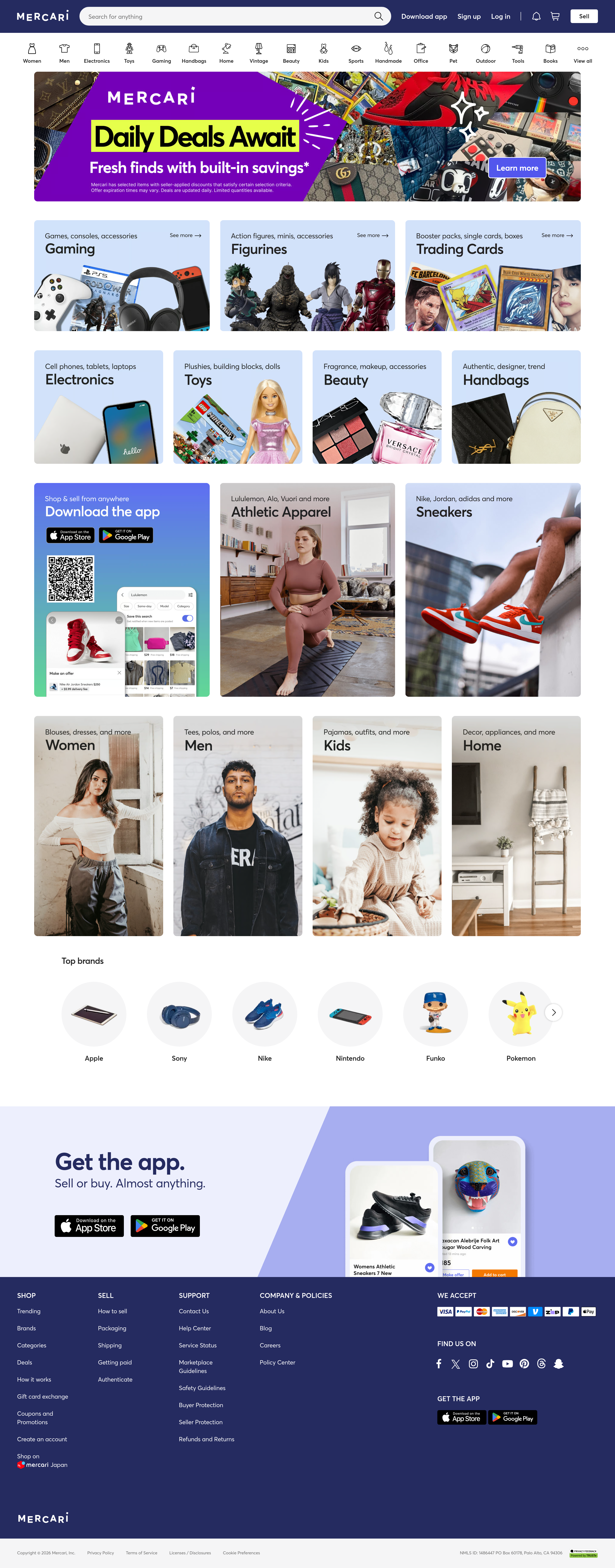 Screenshot of mercari.com