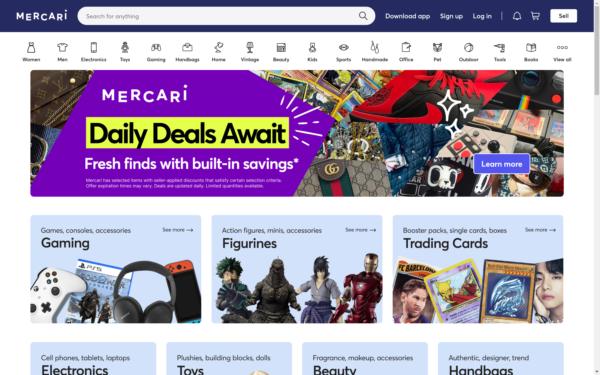 Screenshot of mercari.com