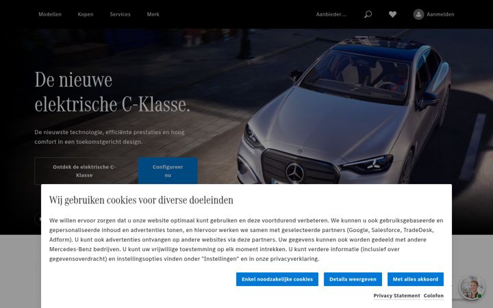 Screenshot van mercedes-benz.nl