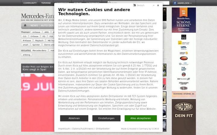 Screenshot of mercedes-fans.de