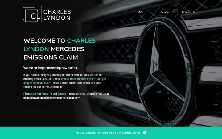 Screenshot van mercedescompensationclaim.com