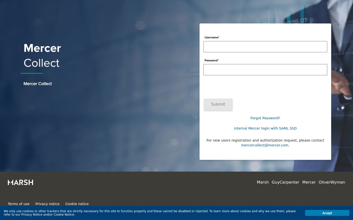 Screenshot of the consent banner shown before any interaction