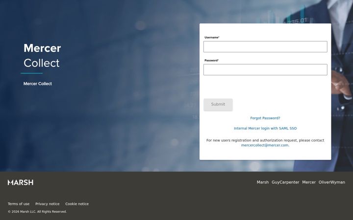 Screenshot of mercercollect.com