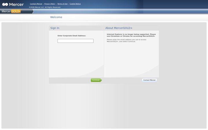Screenshot of mercergoldplus.com