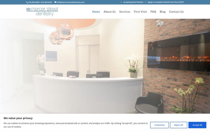 Screenshot of mercerstreetdentistry.com