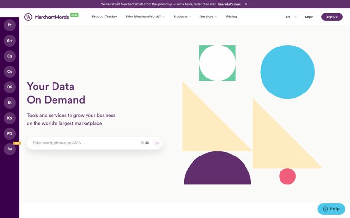 Screenshot of merchantwords.com