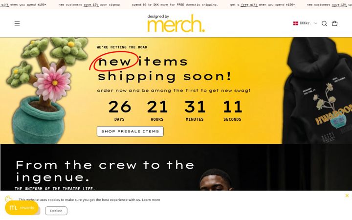 Screenshot of merchdot.com