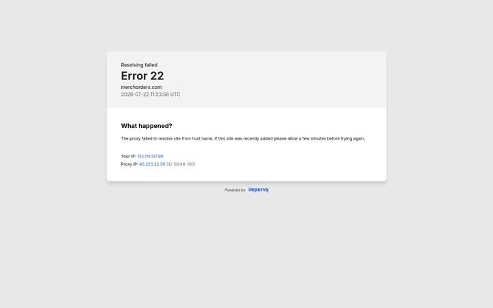 Screenshot of merchorders.com