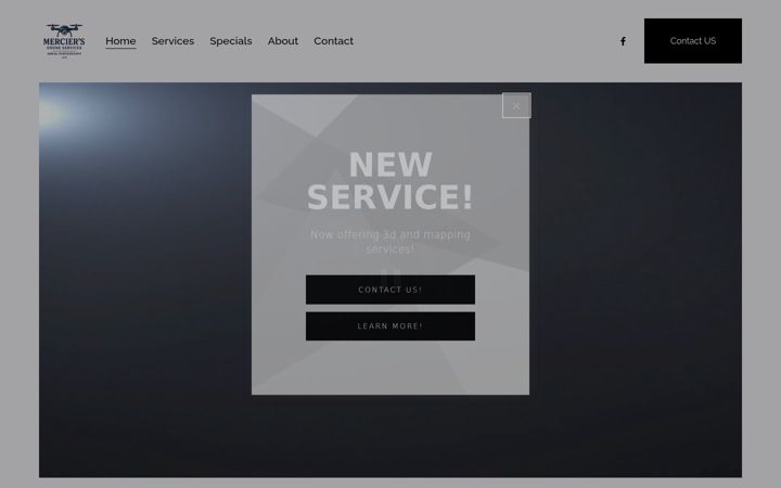 Screenshot of merciersdroneservices.com