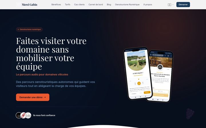 Screenshot of mercigabin.com
