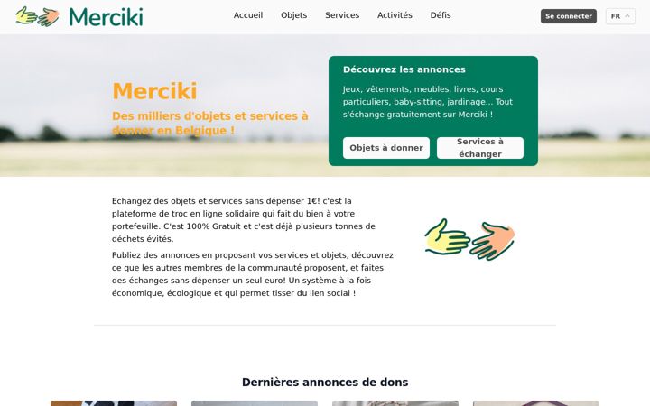 Screenshot di merciki.be