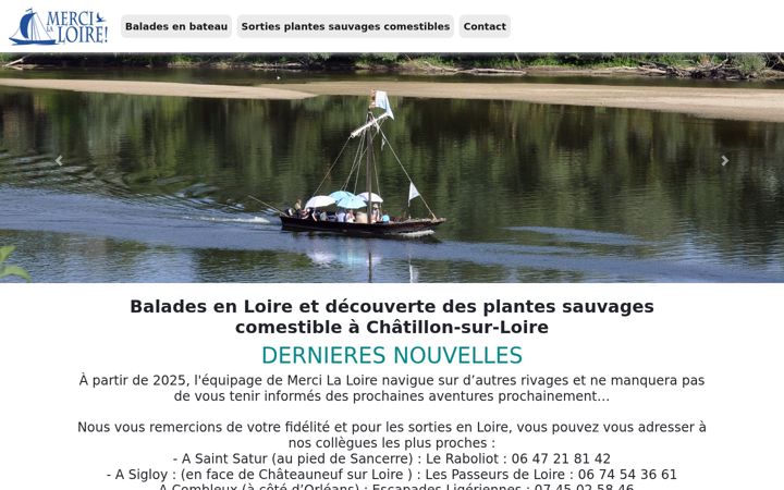 Screenshot of mercilaloire.com