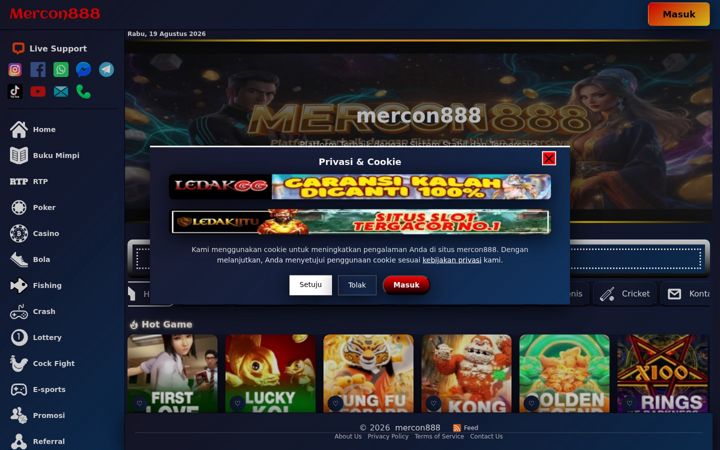 Screenshot of mercon888.com