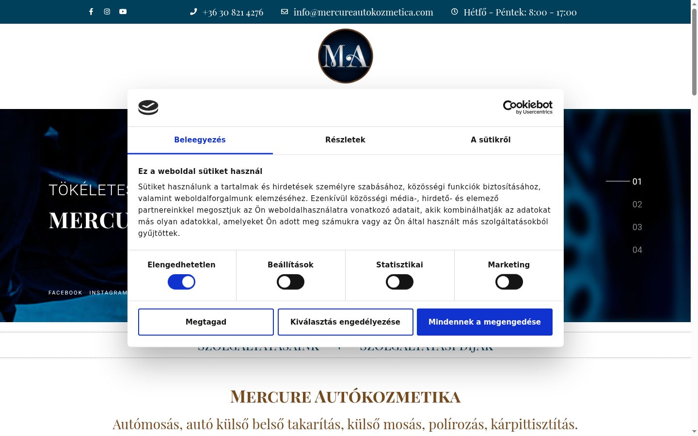 Captura de pantalla del banner de consentimiento mostrado antes de cualquier interacción