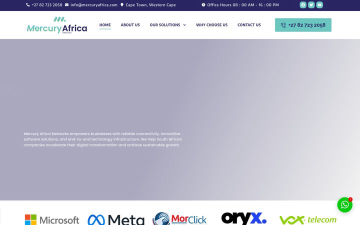 Screenshot of mercuryafrica.com