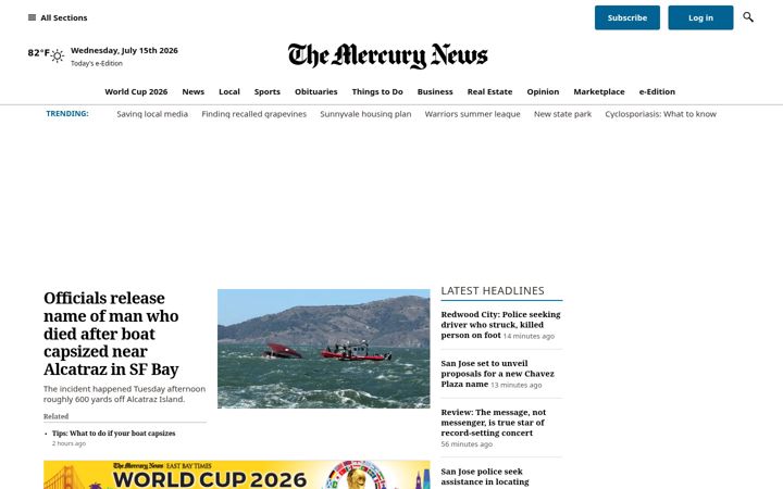 Skærmbillede af mercurynews.com