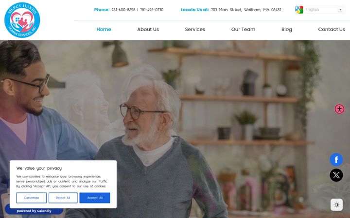 Screenshot of mercyhandsservices.com
