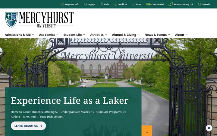 Screenshot of mercyhurst.edu