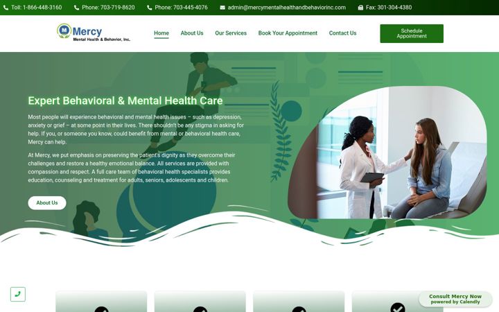 Screenshot of mercymentalhealthandbehaviorinc.com
