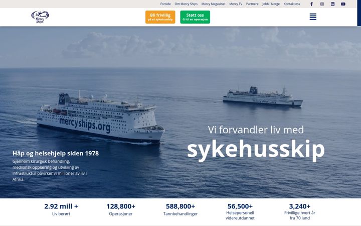 Screenshot of mercyships.no