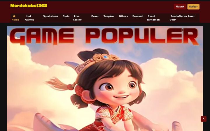 Screenshot of merdekabet368.com