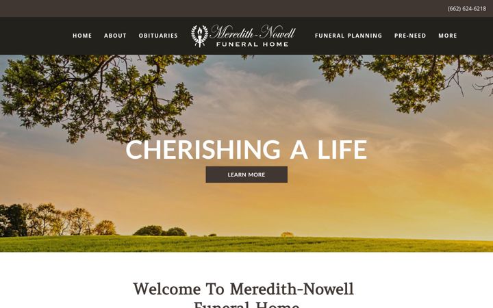 Screenshot of meredith-nowellfuneralhome.com