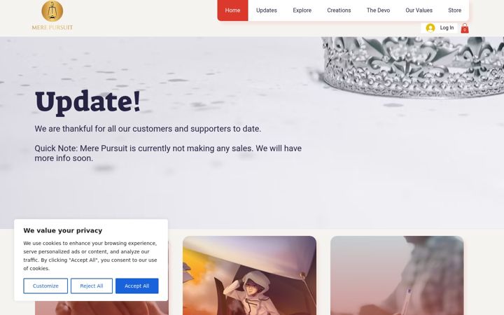Screenshot of merepursuit.com