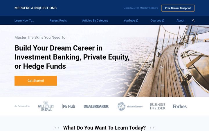 Screenshot of mergersandinquisitions.com