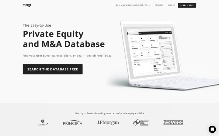 Screenshot of mergr.com