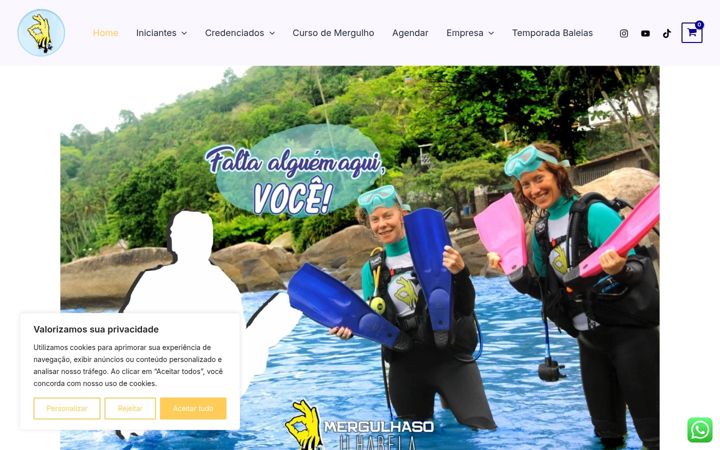 Screenshot of mergulhaso.com