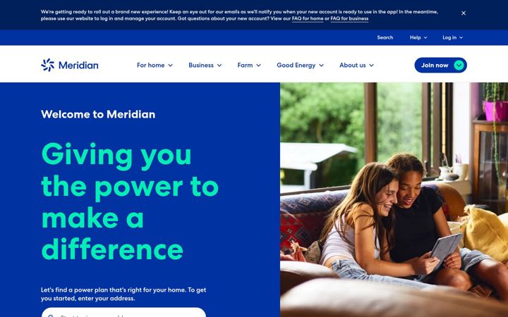 Zrzut ekranu meridianenergy.co.nz