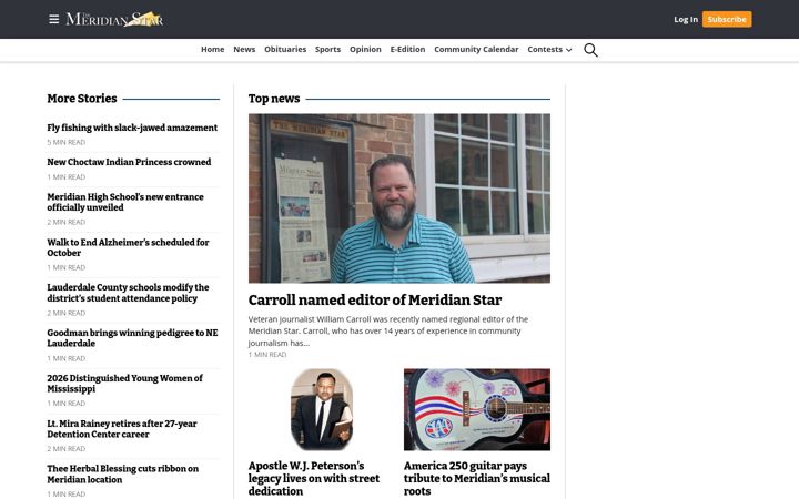 Skærmbillede af meridianstar.com