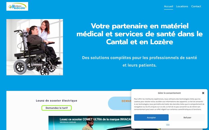 Screenshot of meridiennemedicale.com