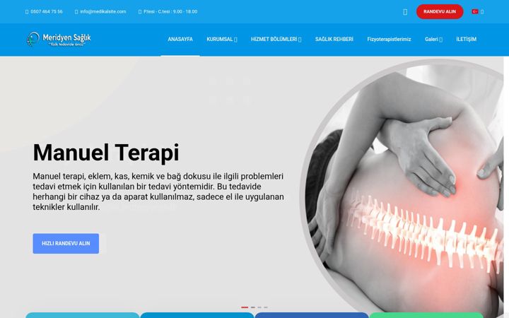 Screenshot of meridyensaglik.com