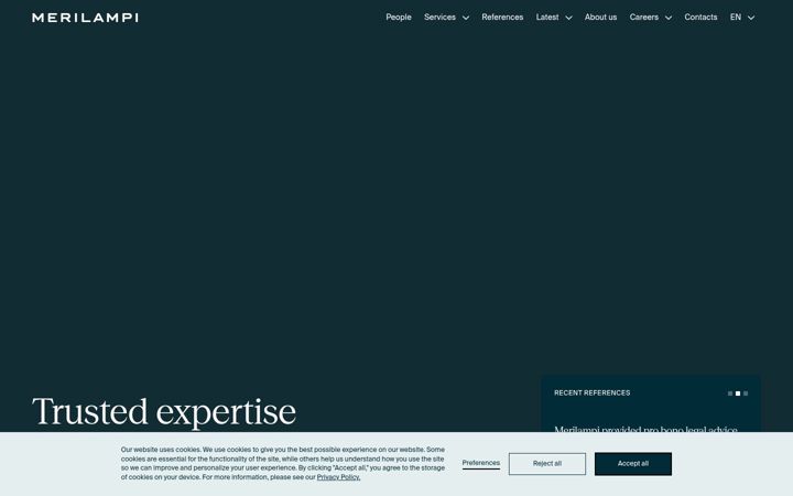 Screenshot of merilampi.com