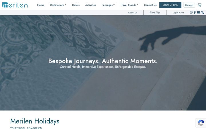 Screenshot of merilenholidays.com