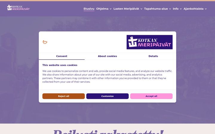 Screenshot of meripaivat.com
