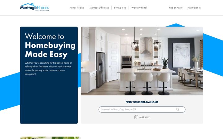 Skjermbilde av meritagehomes.com