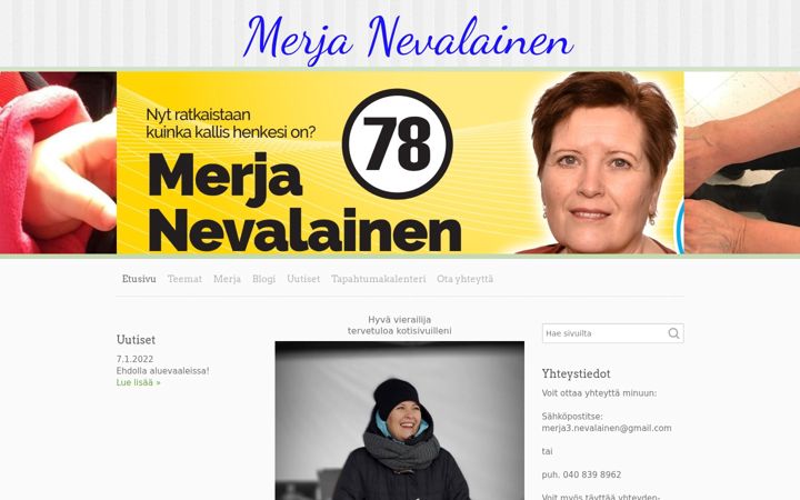 Screenshot of merjanevalainen.com