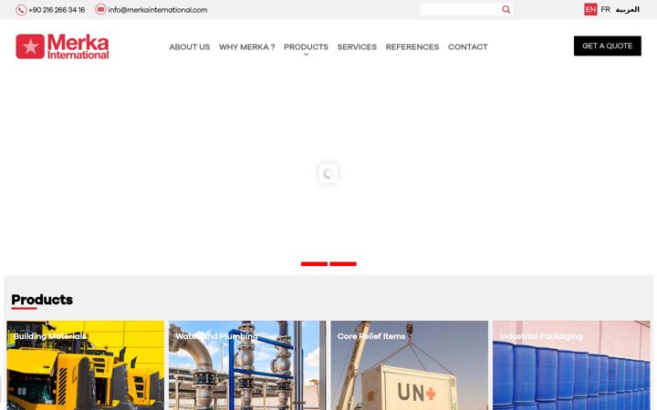 Screenshot of merkainternational.com
