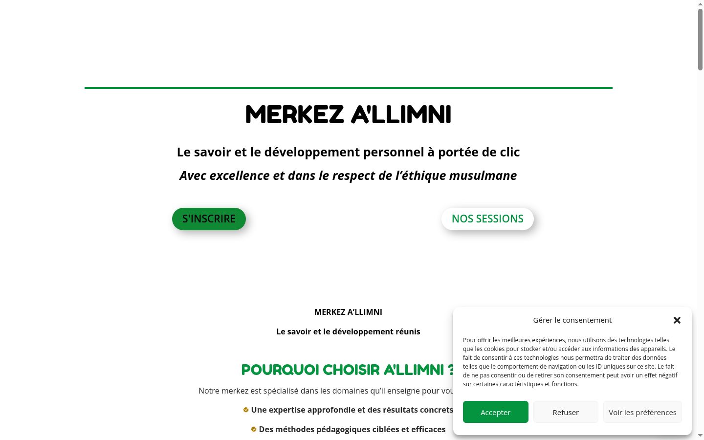 Screenshot van de toestemmingsbanner zoals getoond vóór enige interactie