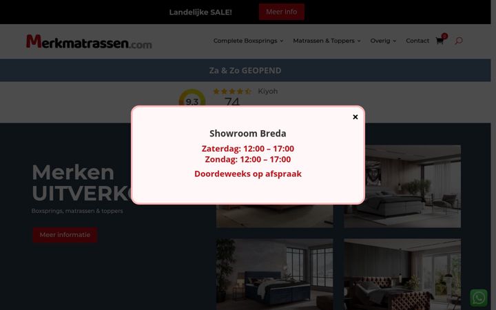 Screenshot of merkmatrassen.com