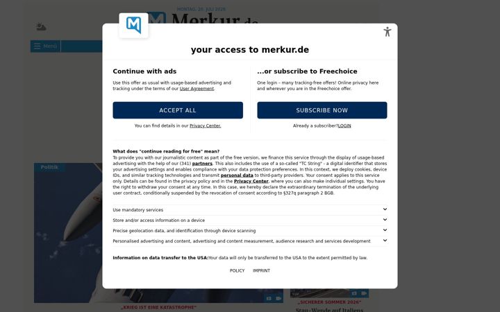 Screenshot of merkur-online.de