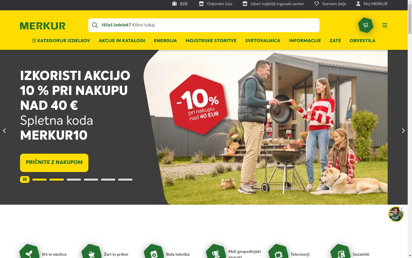 Screenshot of merkur.si