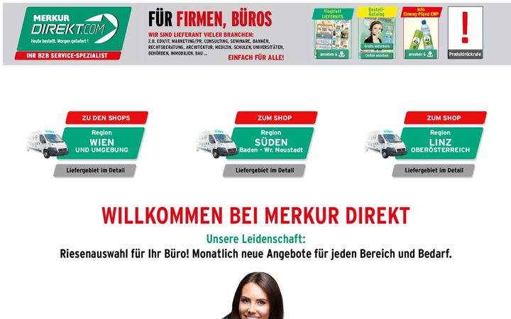 Screenshot of merkurdirekt.com