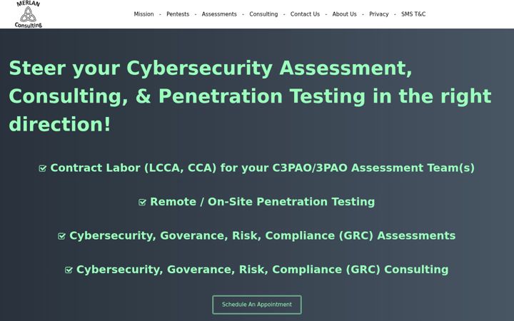 Screenshot of merlanconsulting.us