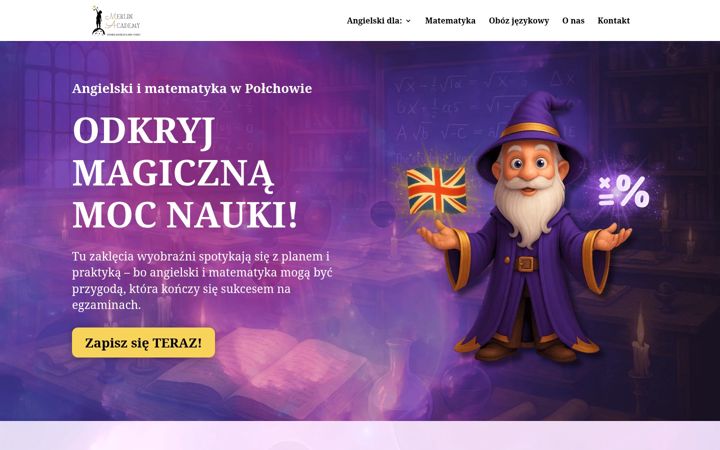 Screenshot stránky merlinacademy.pl