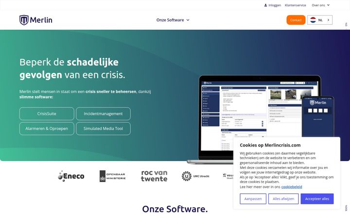 Screenshot of merlincrisis.com